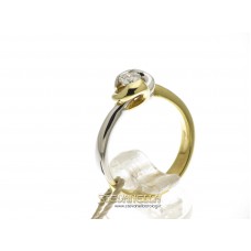 Salvini anello solitario oro giallo e bianco con diamante ct.0,22 ref. n54299